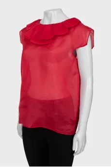 Transparent red blouse