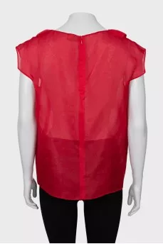 Transparent red blouse