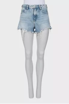 Denim shorts with back zip