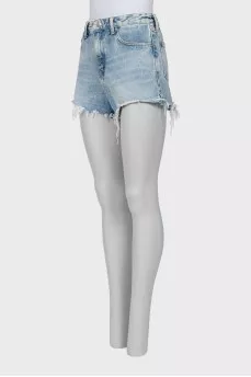 Denim shorts with back zip