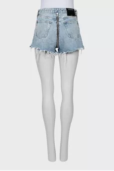 Denim shorts with back zip