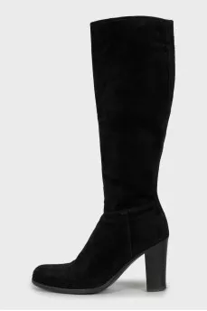 Suede high heel boots