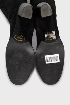 Suede high heel boots