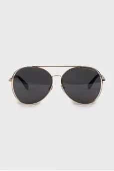 Black sunglasses with gold frames