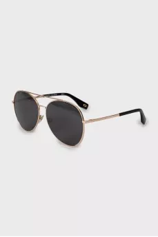 Black sunglasses with gold frames