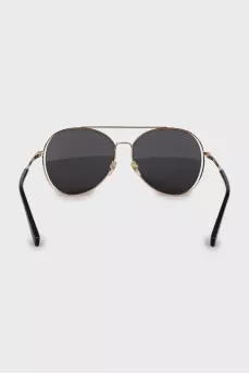 Black sunglasses with gold frames