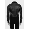 Black leather jacket with cuffs