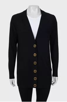 Cashmere cardigan with gold buttons