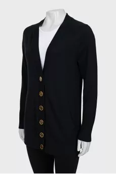 Cashmere cardigan with gold buttons