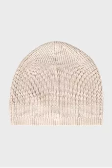 Knitted hat made of linen and cotton