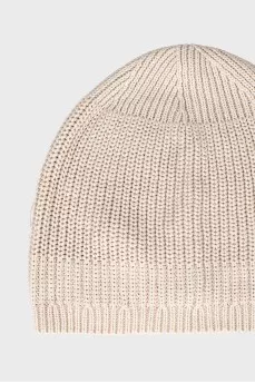 Knitted hat made of linen and cotton