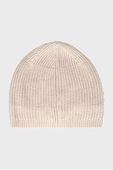 Knitted hat made of linen and cotton