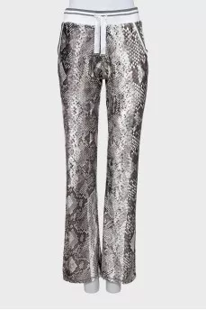 Animal print track pants