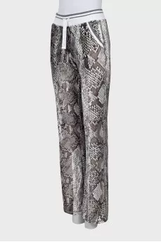 Animal print track pants
