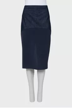 Cotton and silk straight skirt