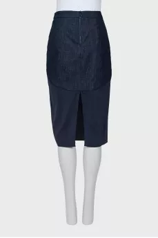 Cotton and silk straight skirt