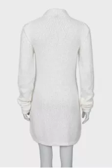 Wool dress decorated with black rhinestones