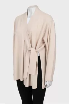 Beige knitted cardigan