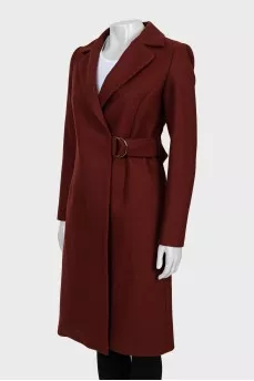 Burgundy wrap coat