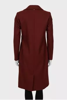 Burgundy wrap coat