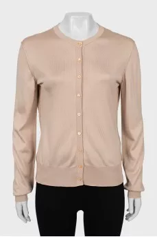 Beige silk cardigan