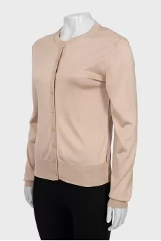 Beige silk cardigan