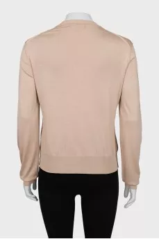 Beige silk cardigan