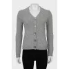 Gray knitted cardigan with buttons