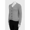 Gray knitted cardigan with buttons