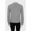 Gray knitted cardigan with buttons