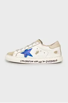 Printed leather sneakers