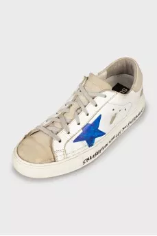 Printed leather sneakers