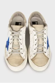 Printed leather sneakers