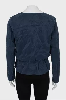 Blue V-Neck Blouse