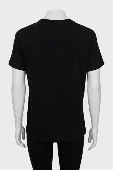 Black oversized T-shirt with brand logo