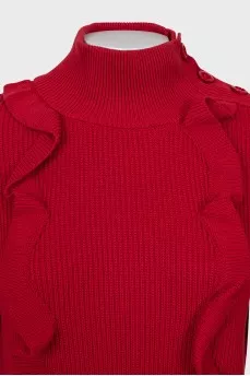 Knitted ruffle sweater