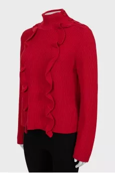 Knitted ruffle sweater