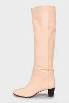 Suede mid-heel boots