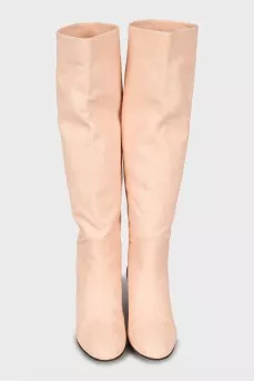 Suede mid-heel boots