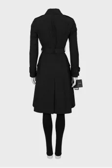 Black trench coat with tag