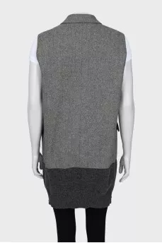 Wool vest in fine print