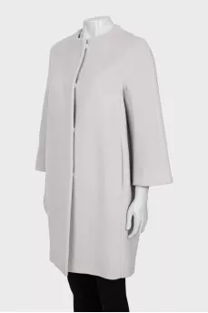 Wool coat with 3/4 sleeves