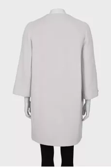 Wool coat with 3/4 sleeves