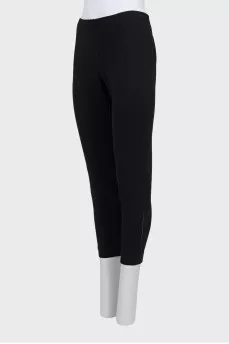 Black leggings with mesh insert
