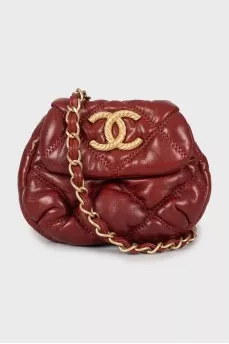 Червона сумка Bubble Quilted Lambskin Micro Flap Bag