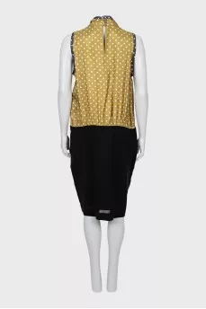 Shift dress with polka dot print