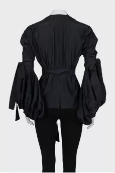 Black blouse with ties