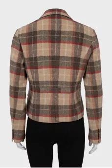Wool jacket in check print