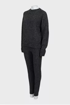 Wool knitted suit with trousers