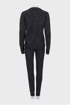 Wool knitted suit with trousers